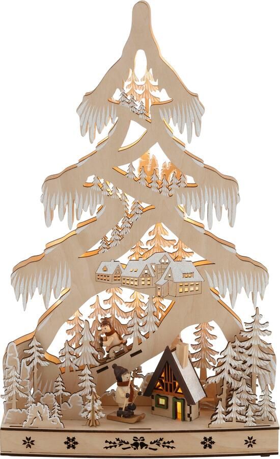 OTTO Deco-boom Kerstdecoratie sneeuwlandschap met LED-verlichting