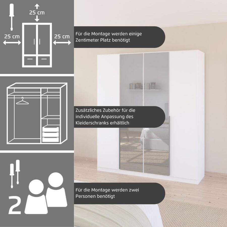 OTTO Draaideurkast Ferris kast breedte 2 10 m bestseller slaapkamerkast Kledingkast met spiegel in de uitvoeringen BASIC CLASSIC PREMIUM