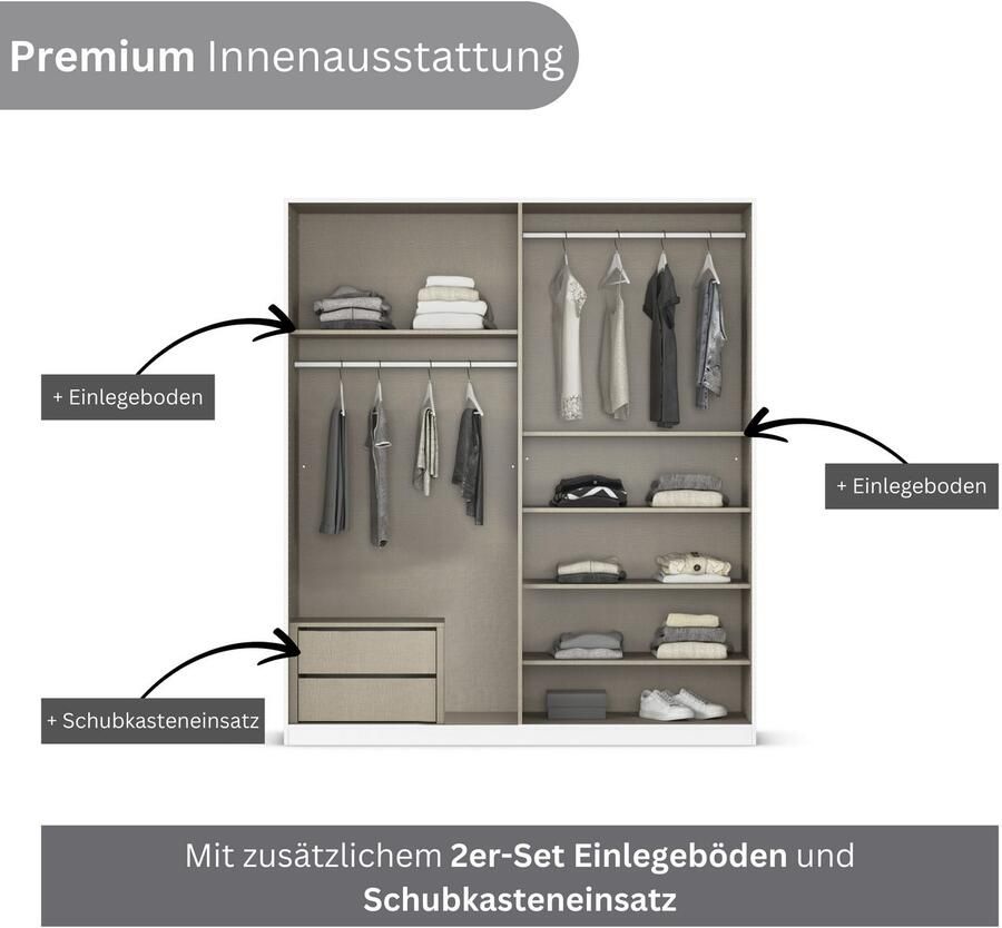 OTTO Draaideurkast Ferris kast breedte 2 10 m bestseller slaapkamerkast Kledingkast met spiegel in de uitvoeringen BASIC CLASSIC PREMIUM - Foto 13