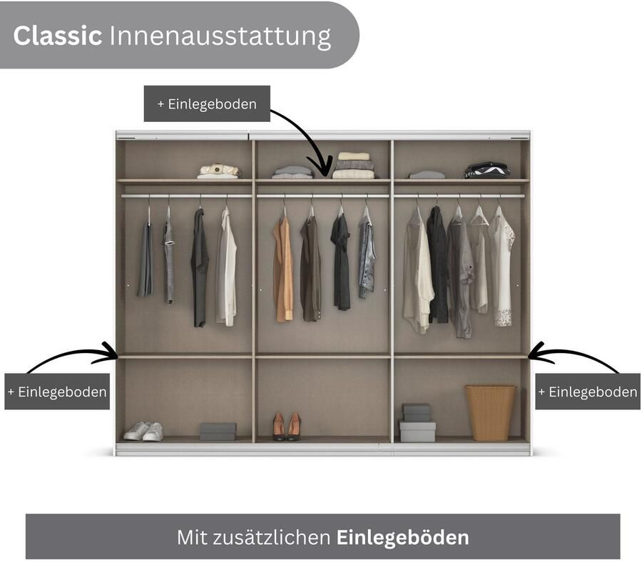 OTTO Draaideurkast Slaapkamerkast BESTSELLER kledingkast kast garderobe FERRIS Kledingkast met spiegel in de uitvoeringen BASIC CLASSIC PREMIUM - Foto 17
