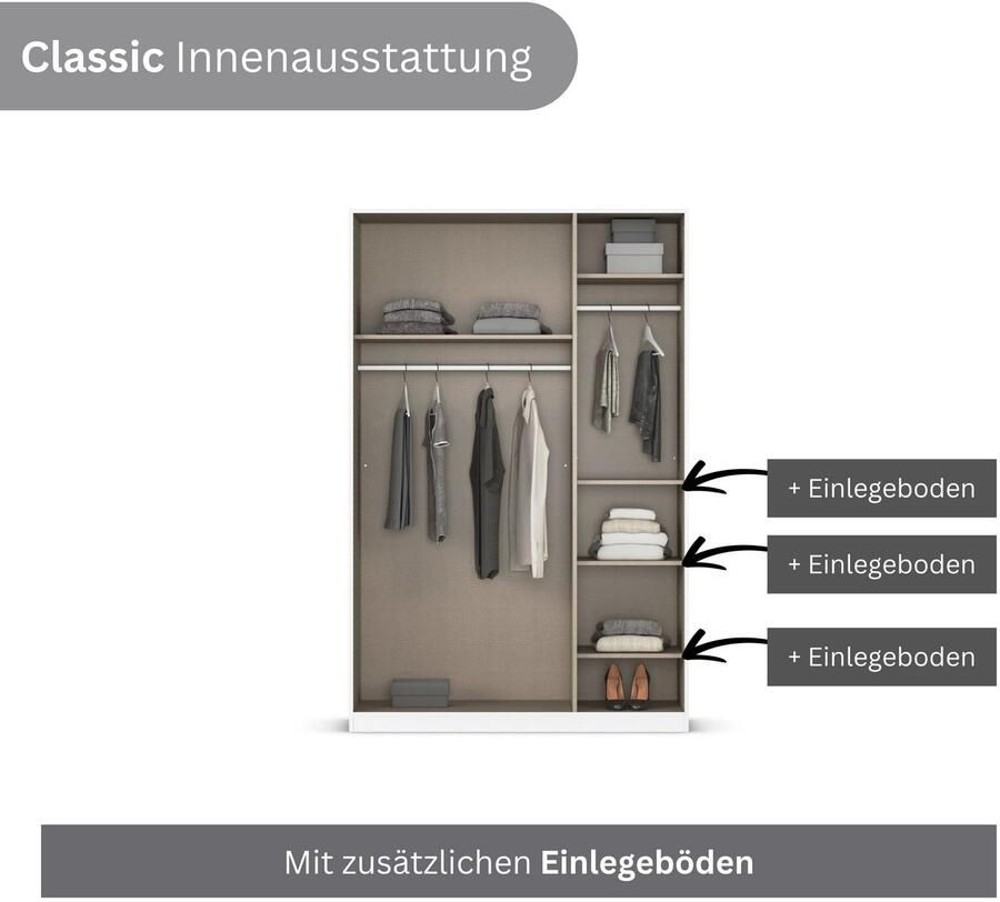 OTTO Draaideurkast Slaapkamerkast BESTSELLER kledingkast kast garderobe FERRIS Kledingkast met spiegel in de uitvoeringen BASIC CLASSIC PREMIUM - Foto 15