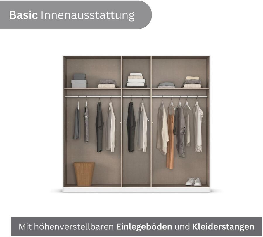 OTTO Draaideurkast Slaapkamerkast BESTSELLER kledingkast kast garderobe FERRIS Kledingkast met spiegel in de uitvoeringen BASIC CLASSIC PREMIUM - Foto 15