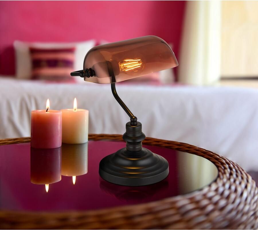 OTTO Globo Lightning Bureaulamp Antiek Bankierslamp bankierlamp (1 stuk) - Foto 3