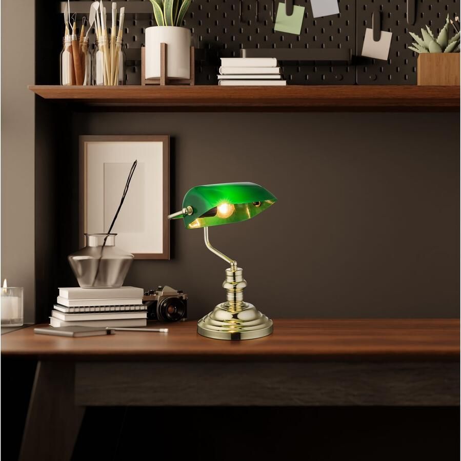 OTTO Globo Lightning Bureaulamp Antiek Bankierslamp bankierlamp (1 stuk) - Foto 3