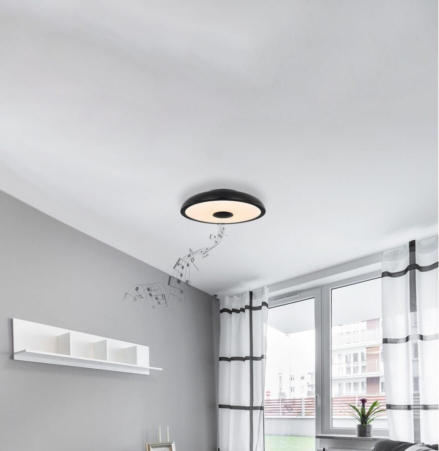 OTTO Globo Lightning Led-plafondlamp Raffy Luidspreker plafondlamp kunststof led muziek (1 stuk) - Foto 2