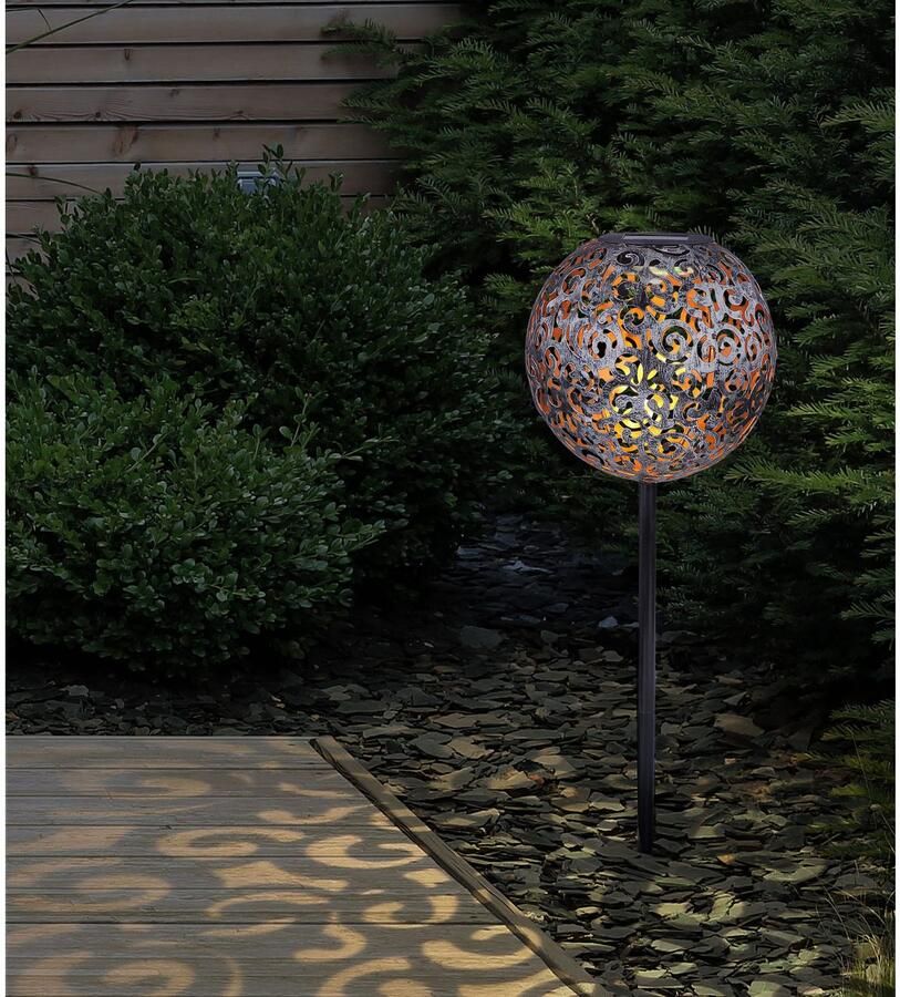 OTTO Globo Lightning Led-solarlamp Zonne-energie IP44 Ø 180mm H: 540mm met grondpen (1 stuk) - Foto 5