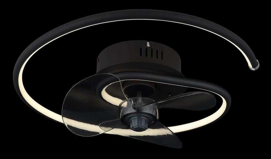 OTTO Globo Lightning Plafondlamp KOREN Plafondventilator metaal zwart mat LED (1 stuk)