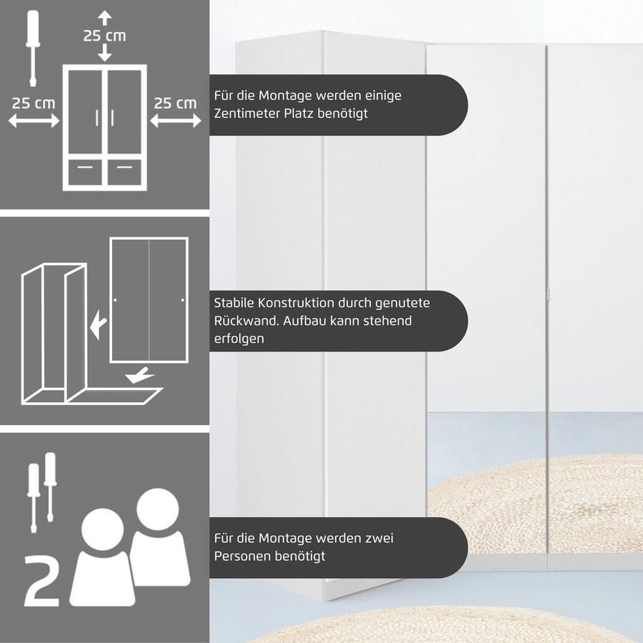 OTTO Hoekkast Kledingkast VANDOR volledig uitgerust veel opbergruimte spiegel volledig made in germany