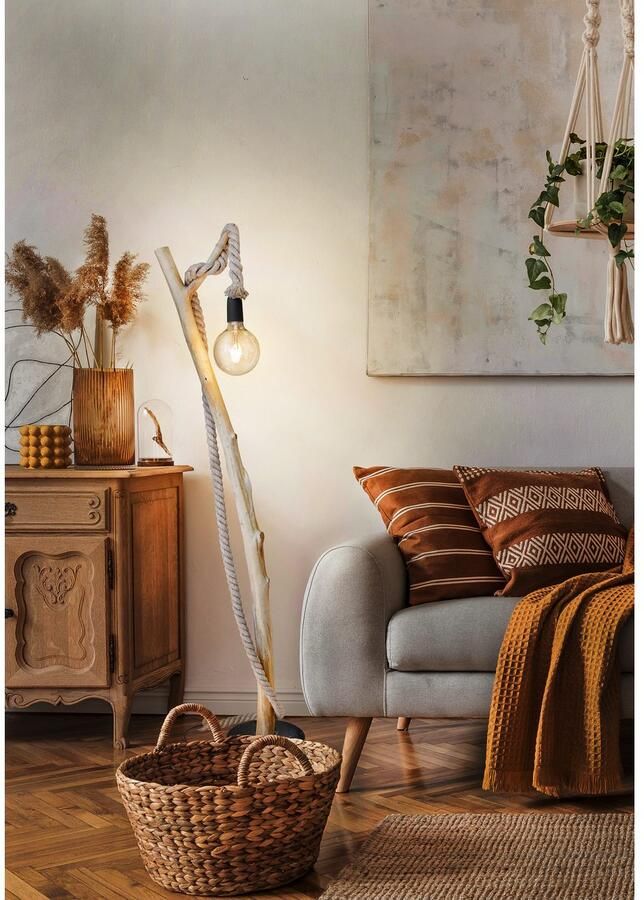 OTTO Nowa Staande lamp Nerida Vloerlamp hout bruin 1x E27 (1 stuk) - Foto 2