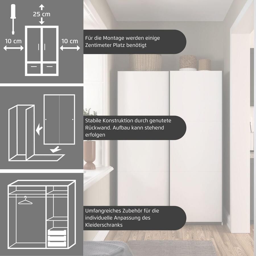 OTTO Schuifdeurkast Paully Slaapkamerkast Garderobe ´s Choice Prijsknaller Kledingkast breedte 131 cm bestseller MADE IN GERMANY RAUCH kast - Foto 7