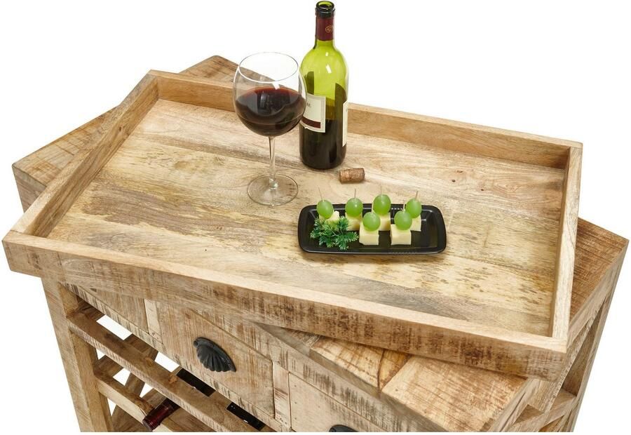 OTTO Stolkom Bartafel FERDI Massief hout barwagen op wielen inclusief dienblad - Foto 4
