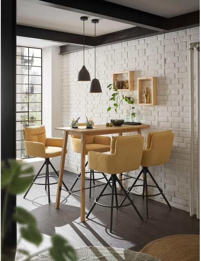 OTTO Stolkom Bartafel Jules eik massief hout geolied hoge tafel BxHxD 120x104x60 cm