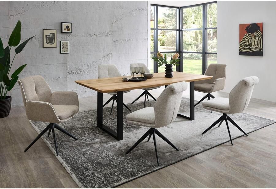 OTTO Stolkom Eettafel Bennet Eik massief hout tafel met Zwitserse rand - Foto 4