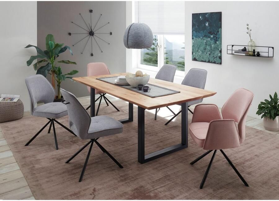 OTTO Stolkom Eettafel Bennet Eik massief hout tafel met Zwitserse rand