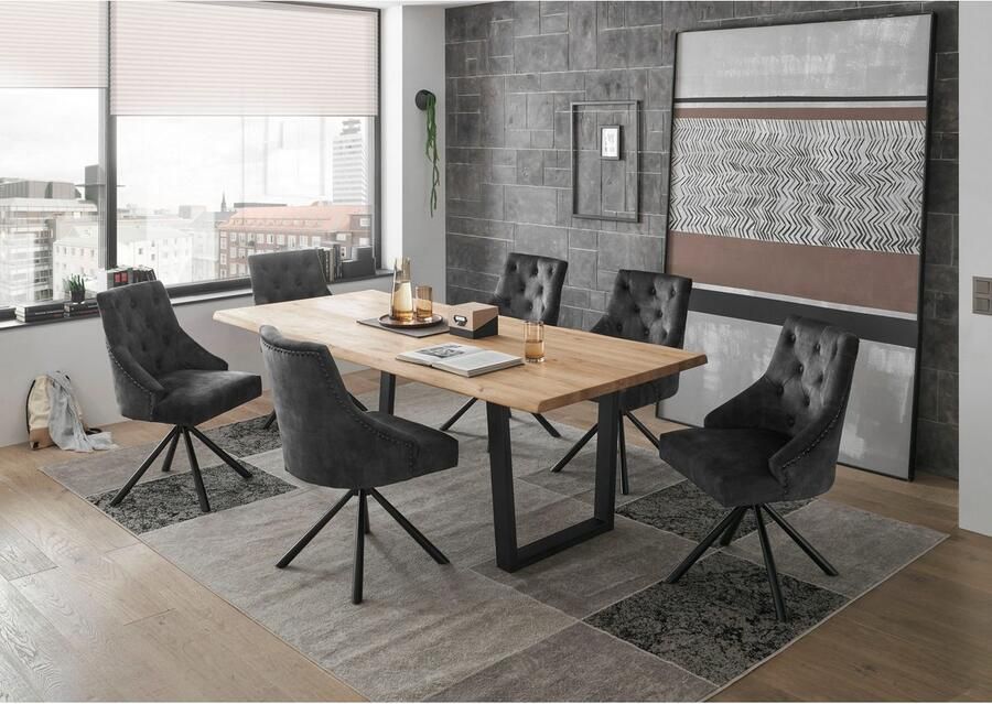 OTTO Stolkom Eettafel Benny Eik massief hout tafel met boomrand - Foto 2