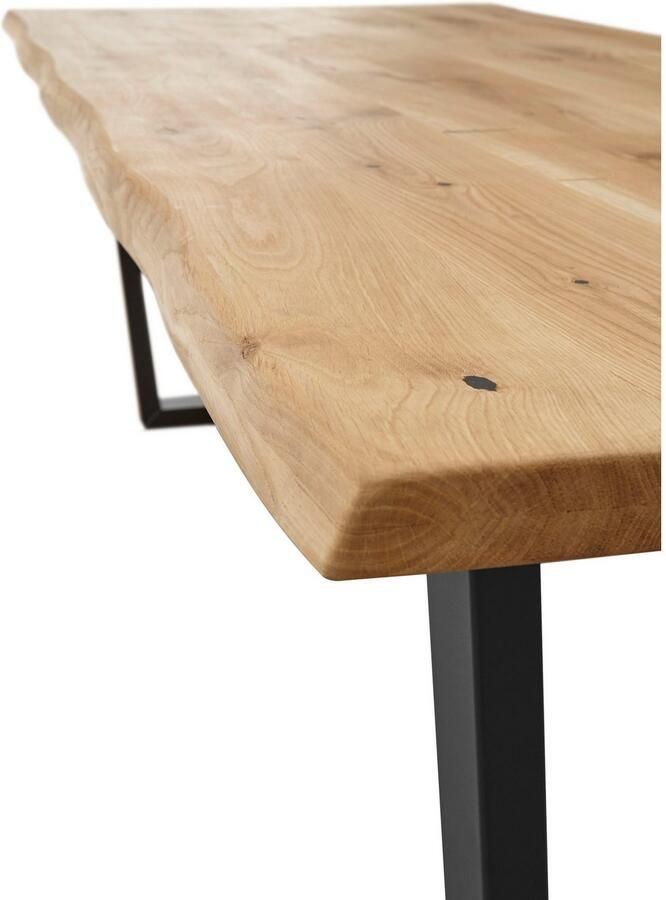 OTTO Stolkom Eettafel Benny Eik massief hout tafel met boomrand
