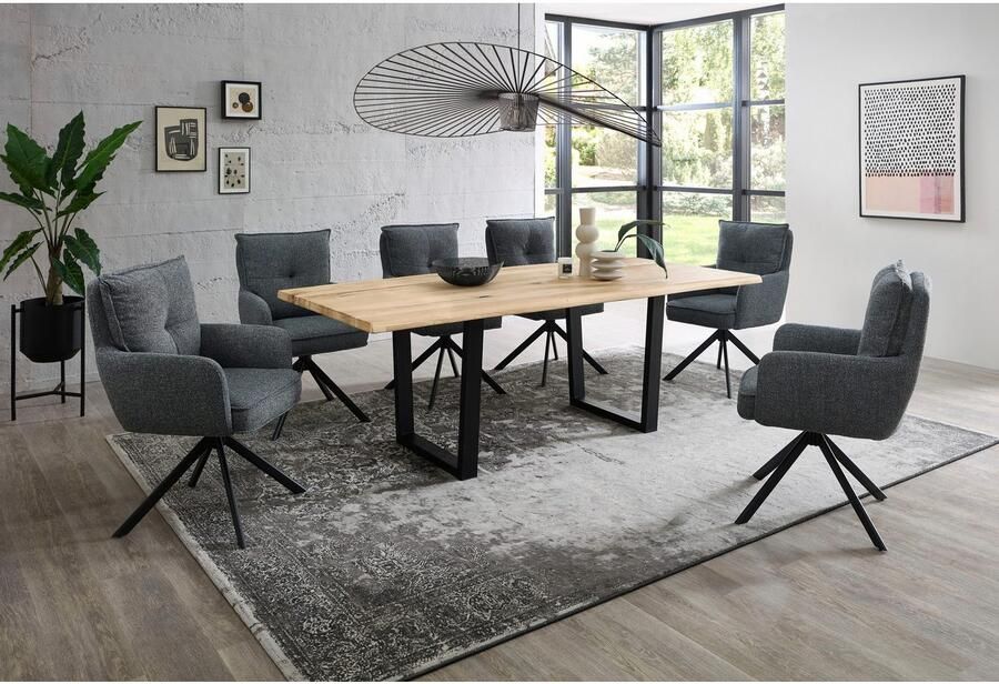 OTTO Stolkom Eettafel Benny Eik massief hout tafel met boomrand - Foto 4