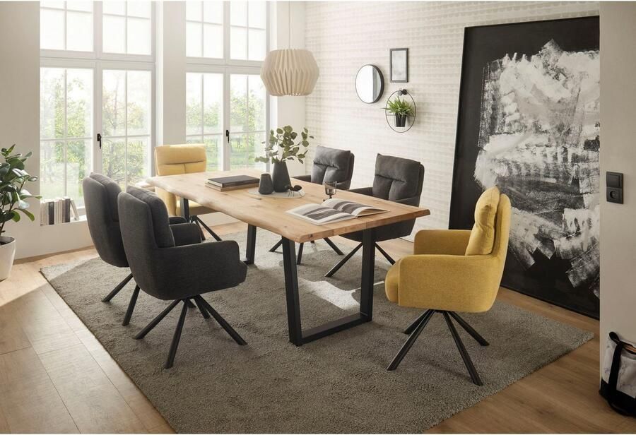 OTTO Stolkom Eettafel Benny Eik massief hout tafel met boomrand - Foto 5