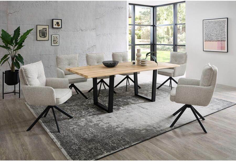 OTTO Stolkom Eettafel Benny Eik massief hout tafel met boomrand - Foto 6