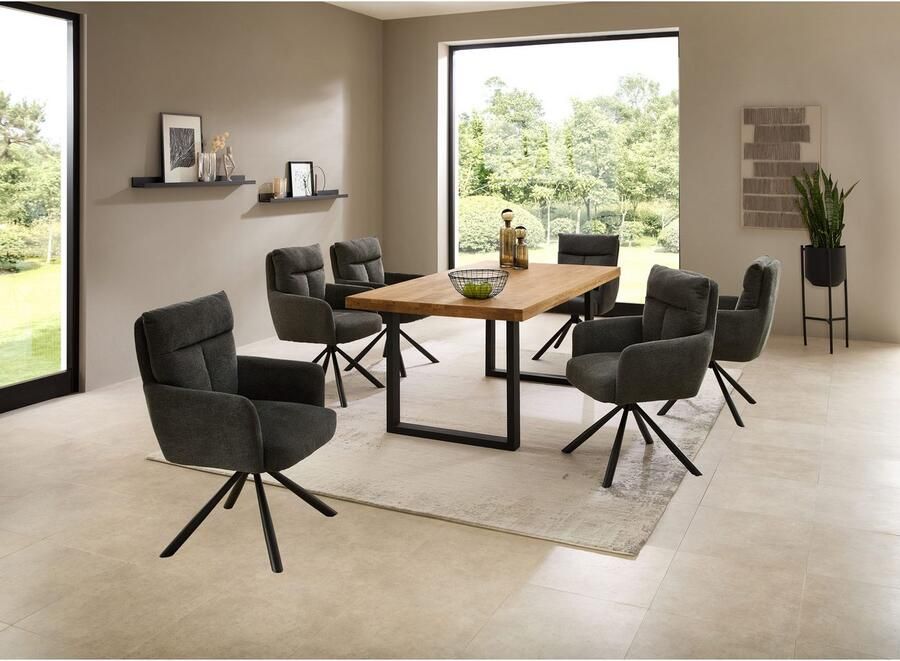 OTTO Stolkom Stoel met armleuningen Sofia 180 graden draaibaar met auto-return bonnellvering in de zitting (set 2 stuks) - Foto 2