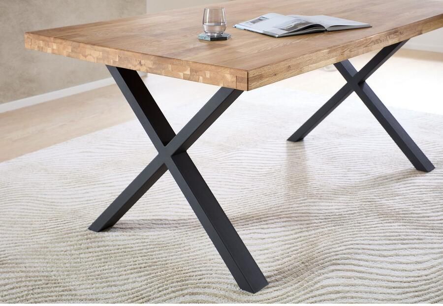 OTTO Stolkom Eettafel Chris eettafel eik massief hout BxHxD 110x47x70 cm - Foto 4