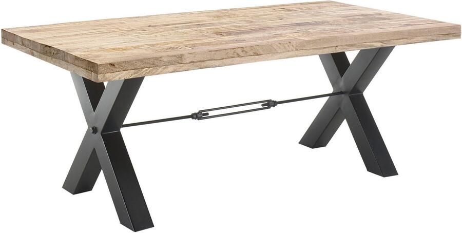 Emob Eettafel Mares rechthoekig 200cm mangohout Eettafels outlet Bruin; Zwart Hout; Metaal Eettafels outlet Op voorraad - Foto 7