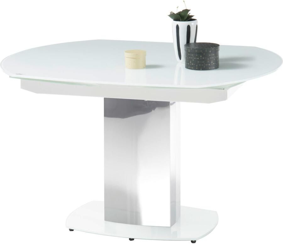OTTO Stolkom Eettafel Jackson glazen tafel wit uitschuifbare tafel BxHxD 130-190x75x105 cm - Foto 6