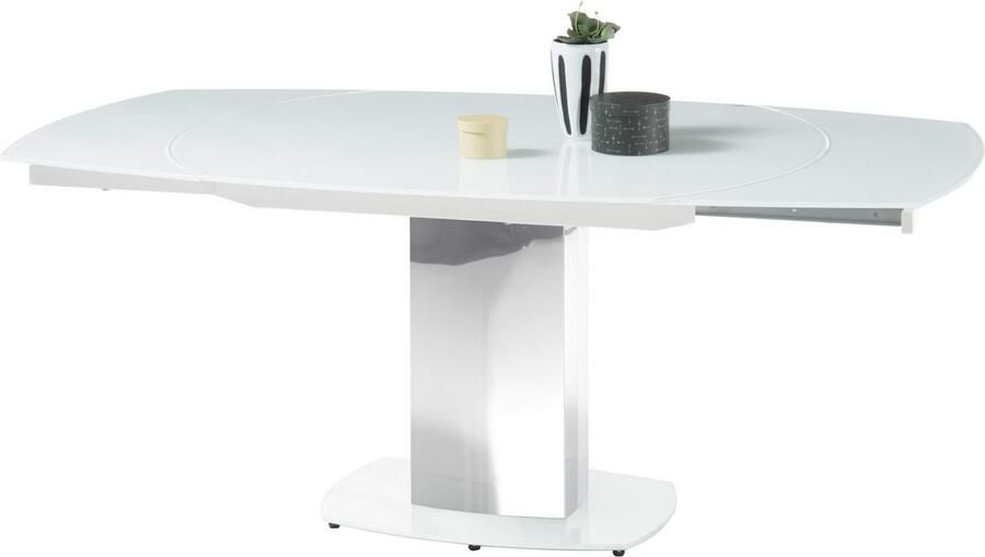OTTO Stolkom Eettafel Jackson glazen tafel wit uitschuifbare tafel BxHxD 130-190x75x105 cm - Foto 5