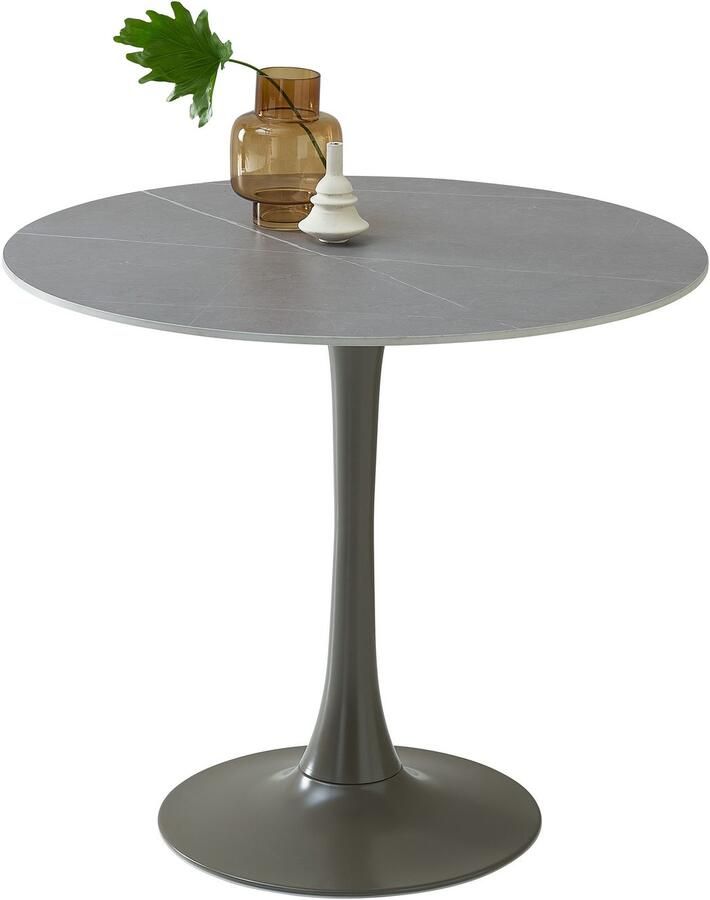 OTTO Stolkom Eettafel Josh ronde eettafel keramiek gemarmerd BxH 90x75 cm Keramische oppervlakte gemarmerd keuze uit wit grijs of zwart