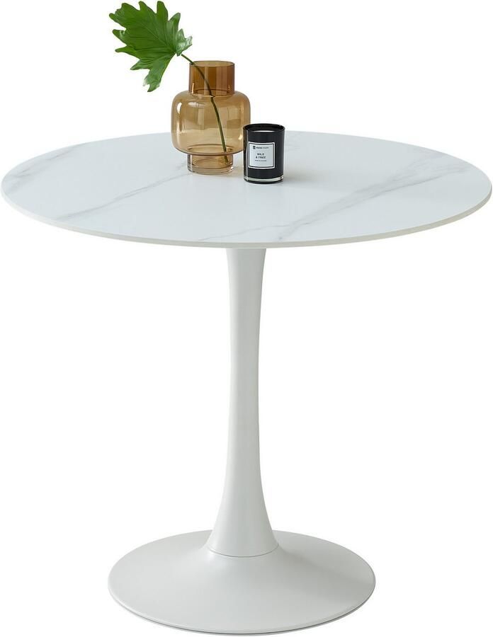 OTTO Stolkom Eettafel Josh ronde eettafel keramiek gemarmerd BxH 90x75 cm Keramische oppervlakte gemarmerd keuze uit wit grijs of zwart - Foto 2