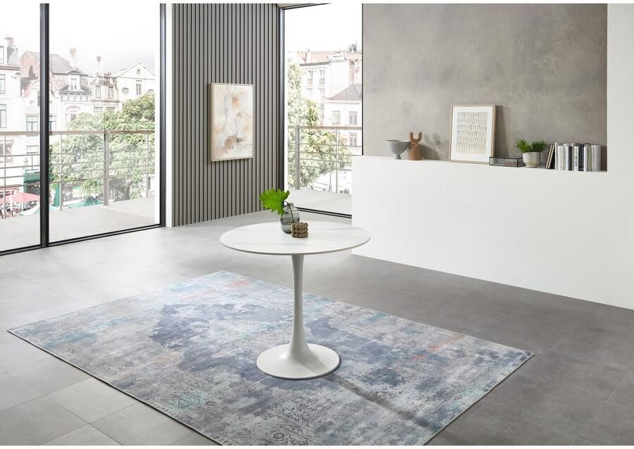 OTTO Stolkom Eettafel Josh ronde eettafel keramiek gemarmerd BxH 90x75 cm Keramische oppervlakte gemarmerd keuze uit wit grijs of zwart - Foto 3