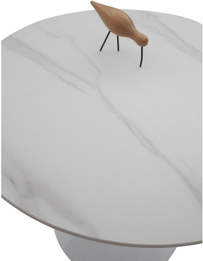 OTTO Stolkom Eettafel Josh ronde eettafel keramiek gemarmerd BxH 90x75 cm Keramische oppervlakte gemarmerd keuze uit wit grijs of zwart