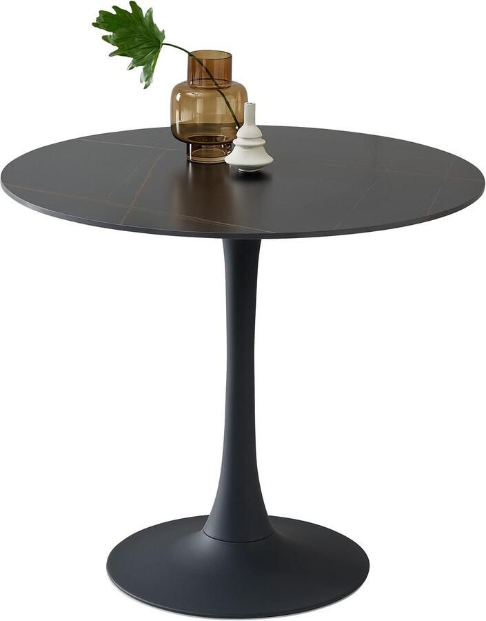 OTTO Stolkom Eettafel Josh ronde eettafel keramiek gemarmerd BxH 90x75 cm Keramische oppervlakte gemarmerd keuze uit wit grijs of zwart - Foto 5