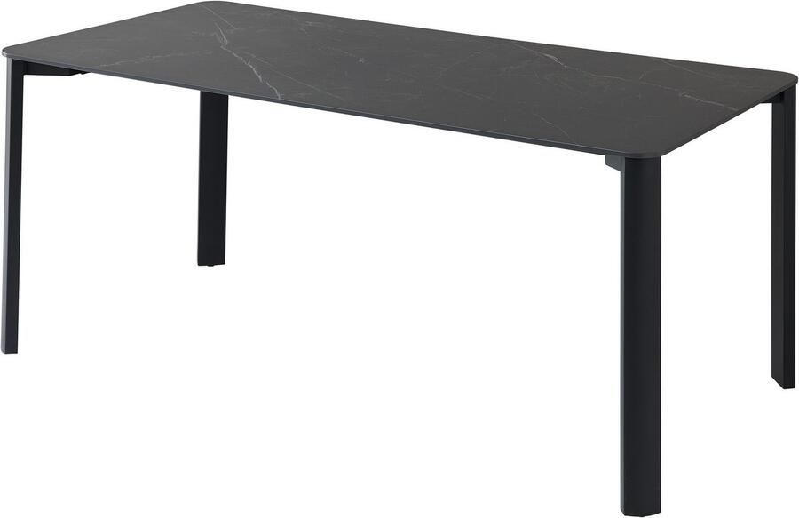 OTTO Stolkom Eettafel Lenni eettafel keramiek zwart gemarmerd BxHxD 180x76x90 cm Keramische oppervlakte zwart gemarmerd metalen frame mat zwart - Foto 4