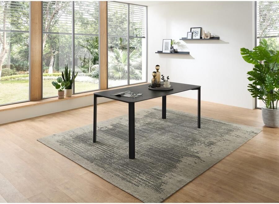OTTO Stolkom Eettafel Lenni eettafel keramiek zwart gemarmerd BxHxD 180x76x90 cm Keramische oppervlakte zwart gemarmerd metalen frame mat zwart - Foto 2
