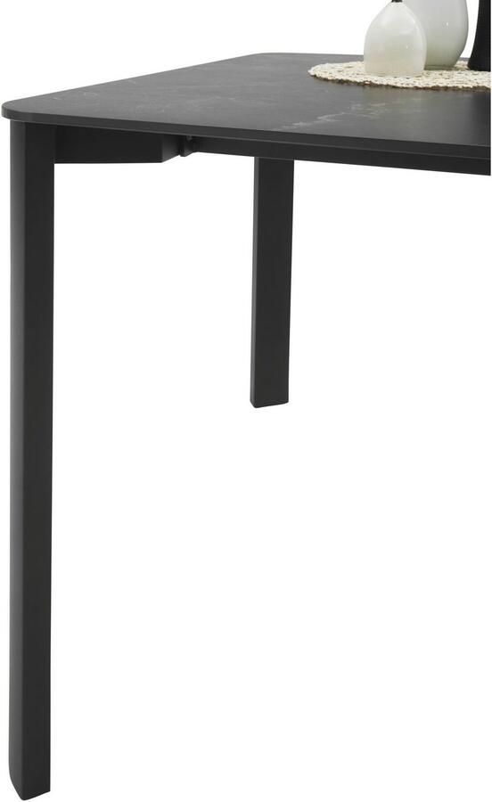 OTTO Stolkom Eettafel Lenni eettafel keramiek zwart gemarmerd BxHxD 180x76x90 cm Keramische oppervlakte zwart gemarmerd metalen frame mat zwart - Foto 5