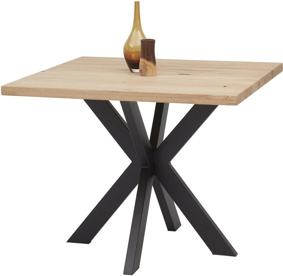 OTTO Stolkom Eettafel Micky 100 cm in massief geolied eiken vierkante tafel