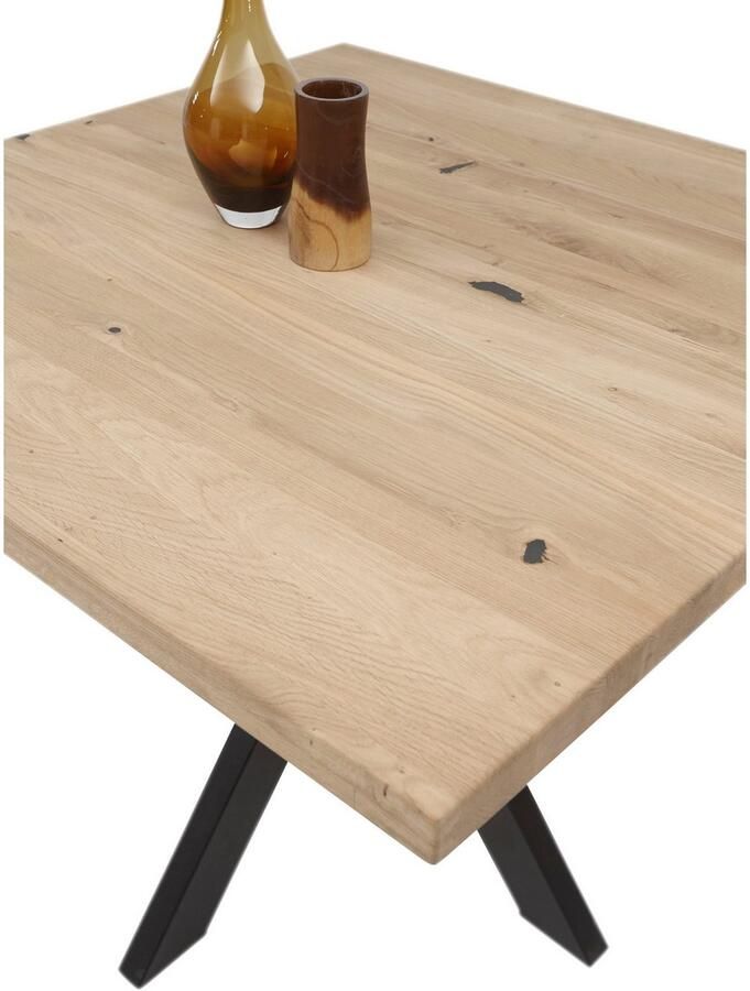 OTTO Stolkom Eettafel Micky 100 cm in massief geolied eiken vierkante tafel - Foto 3