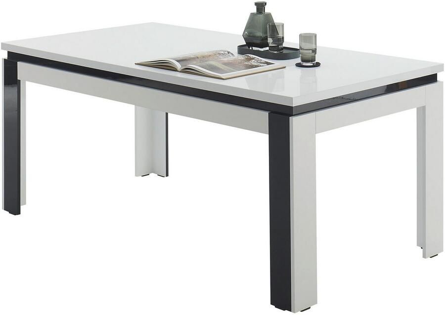 OTTO Stolkom Eettafel Savona eettafel wit hoogglans BxHxD 180x78x90 cm Wit en zwart hoogglans oppervlakbelasting van ca. 90 kg - Foto 2