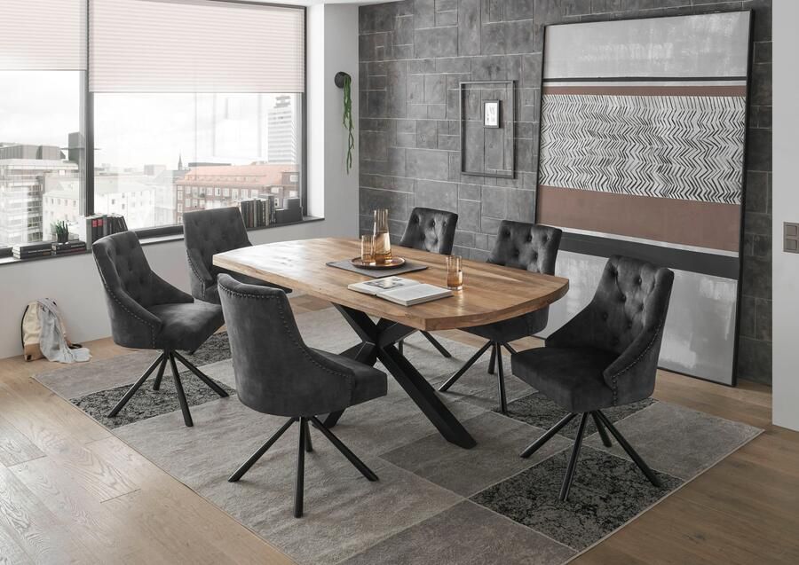 OTTO Stolkom Eettafel Veneti 200 cm breed in bootvorm tafel mango massief hout - Foto 5