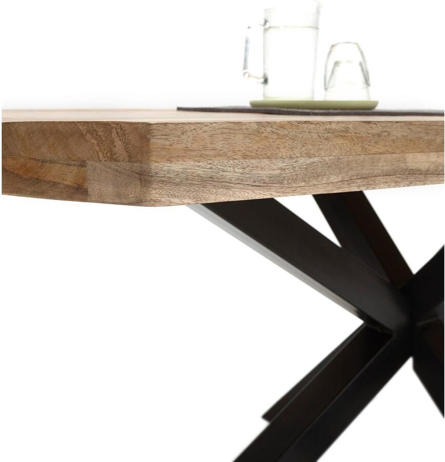 OTTO Stolkom Eettafel Veneti 200 cm breed in bootvorm tafel mango massief hout