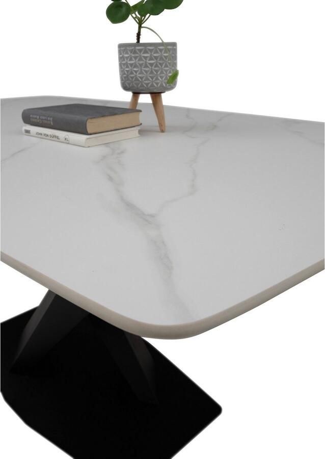 OTTO Stolkom Eettafel Ventura eettafel keramiek BxHxD 180x75x90 cm Keramische oppervlakte afgeronde hoeken metalen frame mat zwart - Foto 5