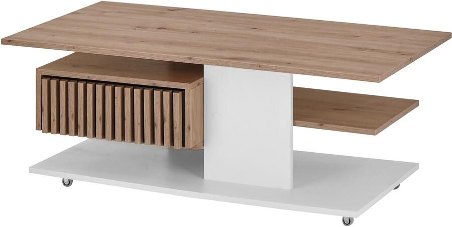 OTTO Stolkom Salontafel Ally salontafel met wielen wit Artisan decor BxHxD 110x44 5x60 cm - Foto 5