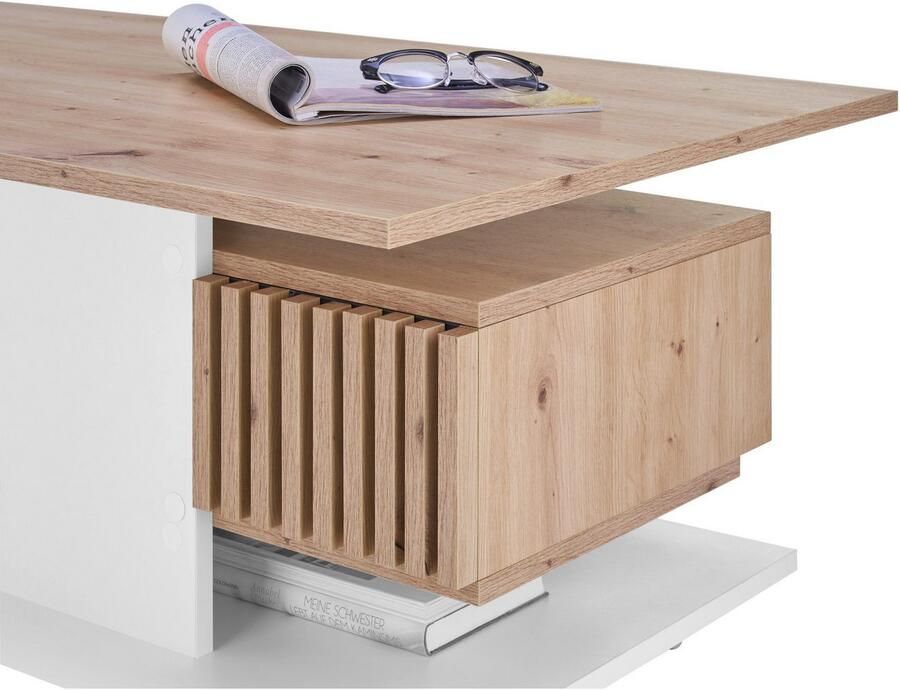 OTTO Stolkom Salontafel Ally salontafel met wielen wit Artisan decor BxHxD 110x44 5x60 cm - Foto 2