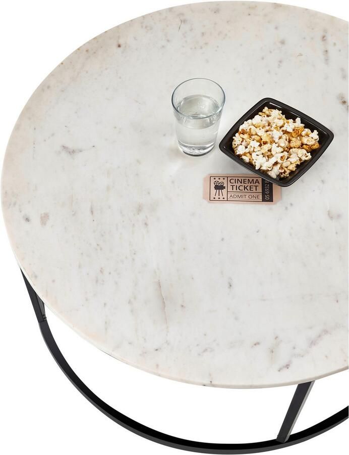 OTTO Stolkom Salontafel Belfort rond marmer tafel in wit of zwart - Foto 2