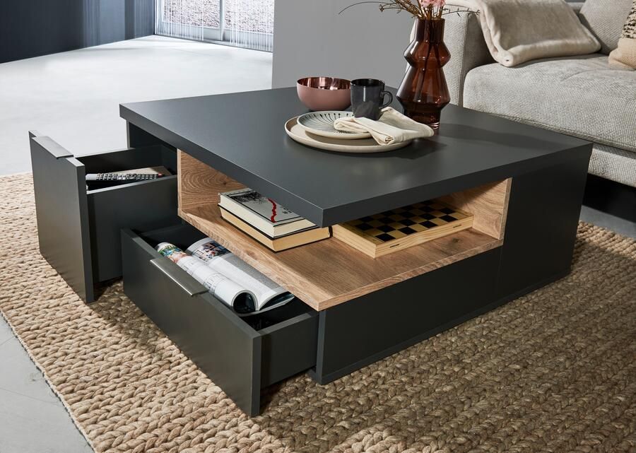 OTTO Stolkom Salontafel Enna TOPSELLER! 80x80 cm salontafel met lades melamine gecoat - Foto 5