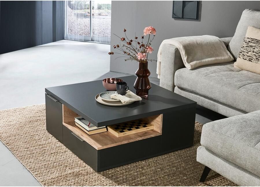 OTTO Stolkom Salontafel Enna TOPSELLER! 80x80 cm salontafel met lades melamine gecoat - Foto 2