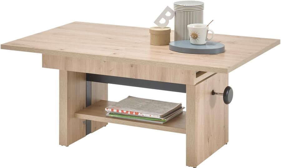 OTTO Stolkom Salontafel Event hoogte verstelbaar uitschuifbaar BxHxD 110-150x48-63x65 cm Hoogte verstelbaar met liftmechaniek en uittrekbaar in 3 kleurvarianten - Foto 8