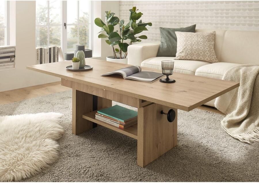 OTTO Stolkom Salontafel Event hoogte verstelbaar uitschuifbaar BxHxD 110-150x48-63x65 cm Hoogte verstelbaar met liftmechaniek en uittrekbaar in 3 kleurvarianten - Foto 3