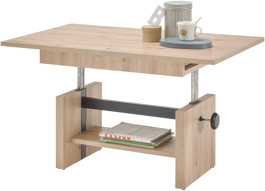 OTTO Stolkom Salontafel Event hoogte verstelbaar uitschuifbaar BxHxD 110-150x48-63x65 cm Hoogte verstelbaar met liftmechaniek en uittrekbaar in 3 kleurvarianten - Foto 2